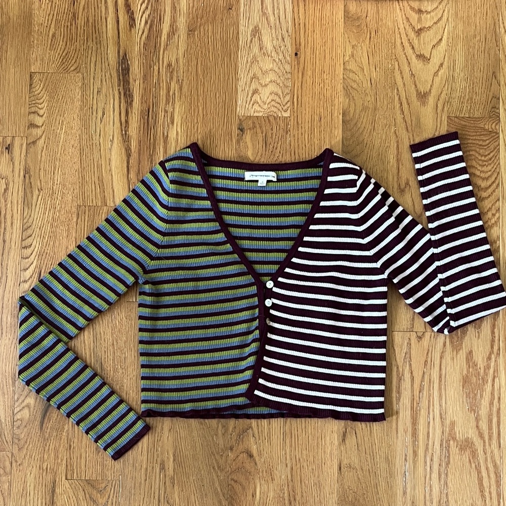 Striped Long Sleeve cardigan top
